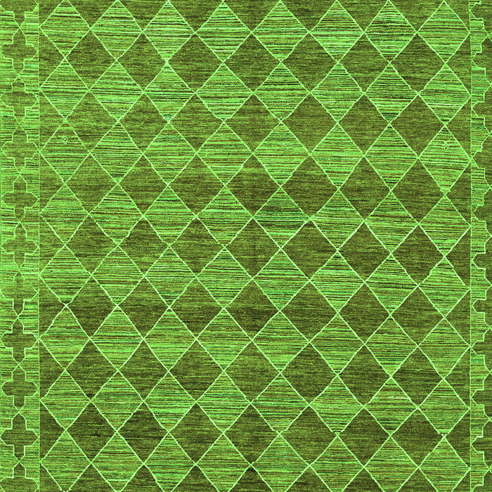 Serging Thickness of Machine Washable Abstract Green Contemporary Area Rugs, wshcon379grn