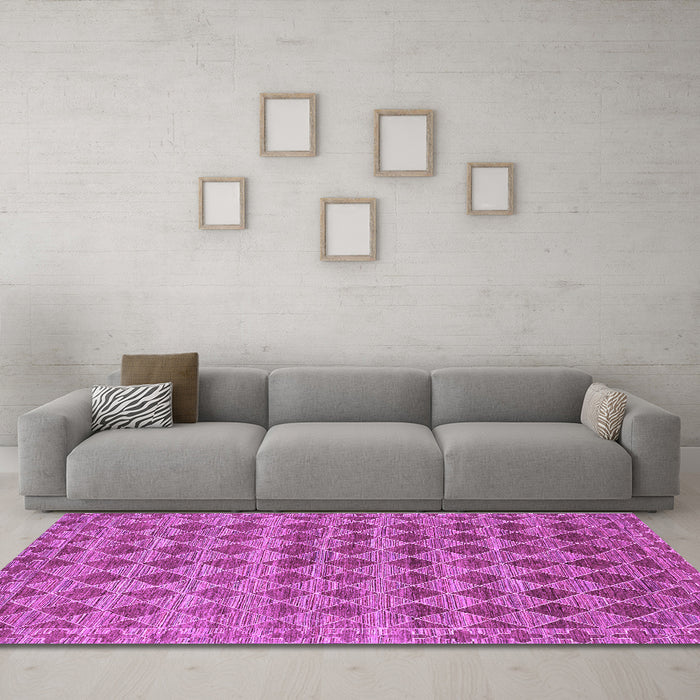 Machine Washable Abstract Purple Contemporary Area Rugs in a Living Room, wshcon379pur