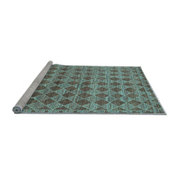 Sideview of Machine Washable Abstract Light Blue Contemporary Rug, wshcon379lblu