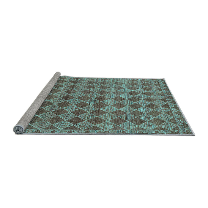 Sideview of Machine Washable Abstract Light Blue Contemporary Rug, wshcon379lblu