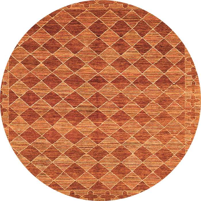 Square Abstract Orange Contemporary Rug, con379org