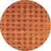 Square Abstract Orange Contemporary Rug, con379org