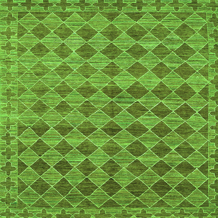 Serging Thickness of Abstract Green Contemporary Rug, con379grn