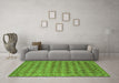 Machine Washable Abstract Green Contemporary Area Rugs in a Living Room,, wshcon379grn