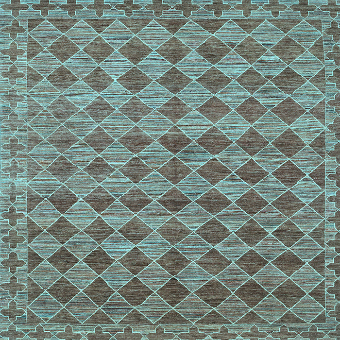 Square Abstract Light Blue Contemporary Rug, con379lblu