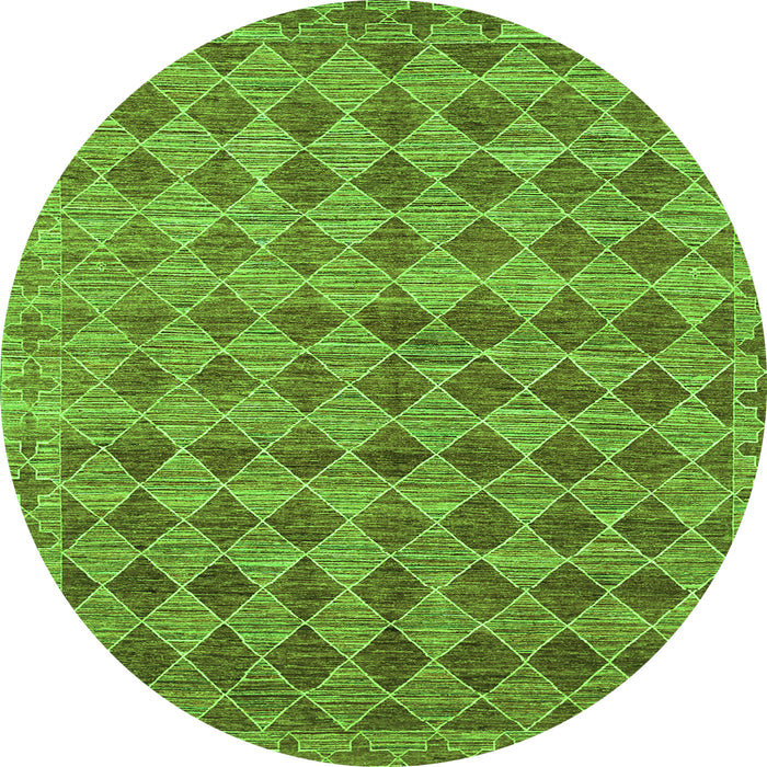 Square Abstract Green Contemporary Rug, con379grn