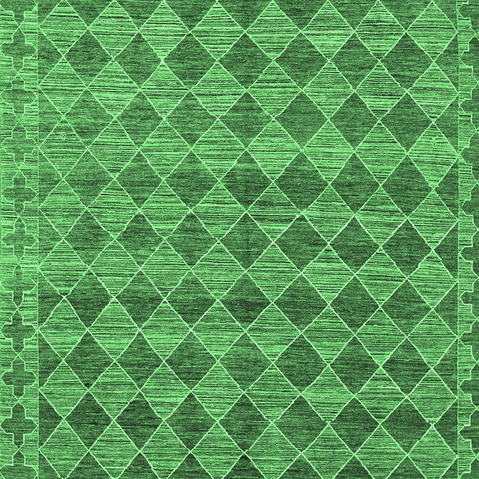 Machine Washable Abstract Emerald Green Contemporary Area Rugs, wshcon379emgrn