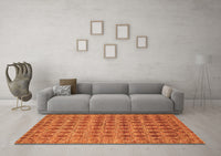 Machine Washable Abstract Orange Contemporary Rug, wshcon379org