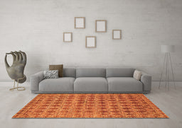 Machine Washable Abstract Orange Contemporary Area Rugs in a Living Room, wshcon379org