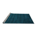 Sideview of Machine Washable Abstract Light Blue Contemporary Rug, wshcon37lblu