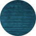 Round Abstract Light Blue Contemporary Rug, con37lblu