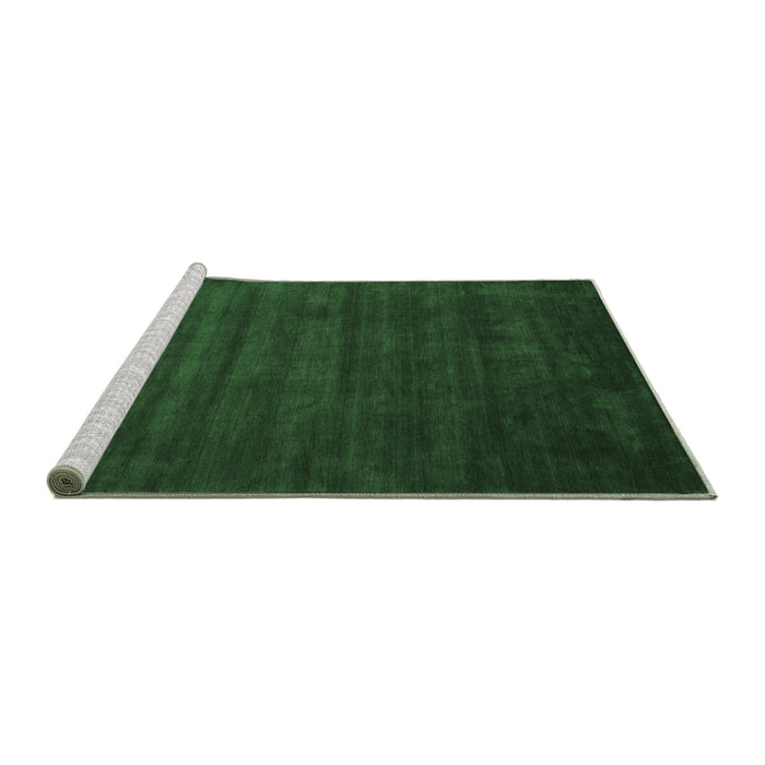 Sideview of Machine Washable Abstract Emerald Green Contemporary Area Rugs, wshcon37emgrn