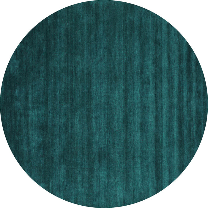 Round Machine Washable Abstract Turquoise Contemporary Area Rugs, wshcon37turq