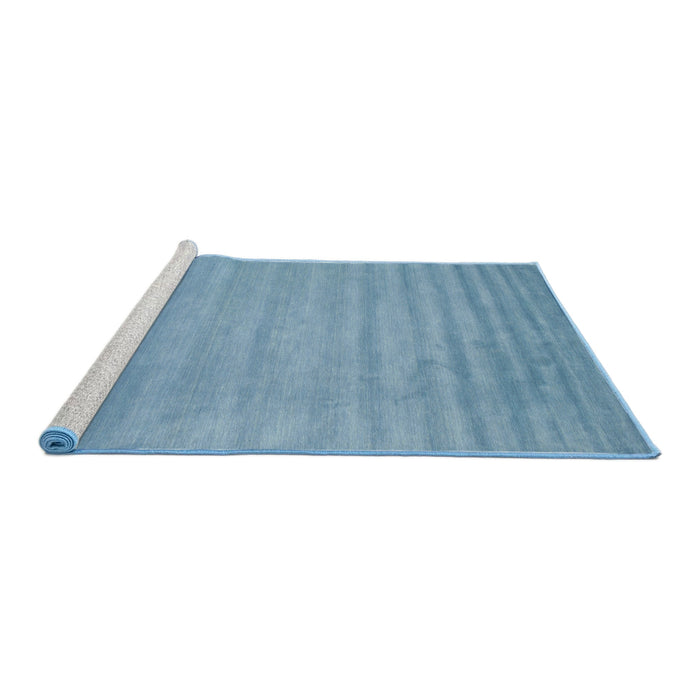 Serging Thickness of Machine Washable Contemporary Denim Blue Rug, wshcon38