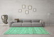 Machine Washable Abstract Turquoise Contemporary Area Rugs in a Living Room,, wshcon380turq