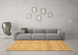 Machine Washable Abstract Brown Contemporary Rug in a Living Room,, wshcon380brn