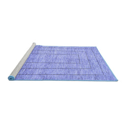 Sideview of Machine Washable Abstract Blue Contemporary Rug, wshcon380blu
