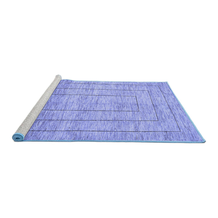 Sideview of Machine Washable Abstract Blue Contemporary Rug, wshcon380blu