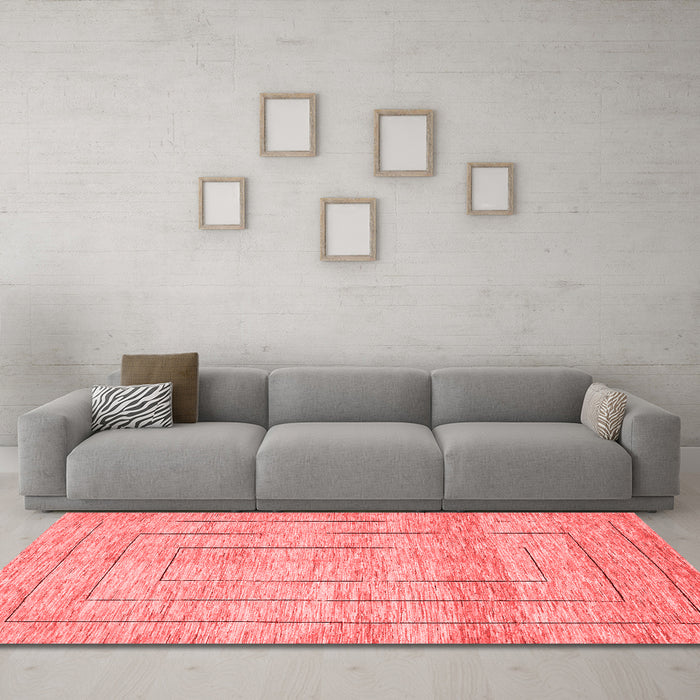 Contemporary Red Washable Rugs