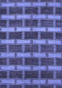 Abstract Blue Contemporary Rug, con381blu