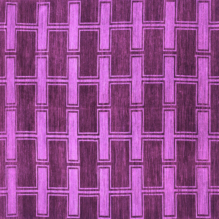 Square Machine Washable Abstract Purple Contemporary Area Rugs, wshcon381pur