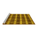 Sideview of Machine Washable Abstract Yellow Contemporary Rug, wshcon381yw