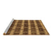 Sideview of Machine Washable Abstract Brown Contemporary Rug, wshcon381brn