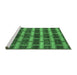 Sideview of Machine Washable Abstract Emerald Green Contemporary Area Rugs, wshcon381emgrn