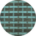 Round Machine Washable Abstract Light Blue Contemporary Rug, wshcon381lblu