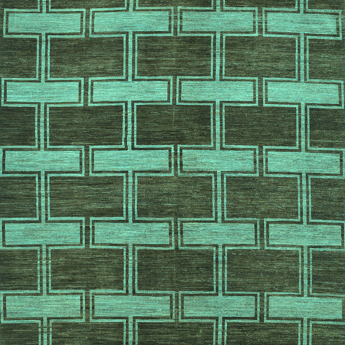 Abstract Turquoise Contemporary Rug, con381turq