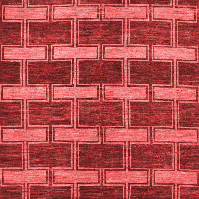 Machine Washable Abstract Red Contemporary Rug, wshcon381red