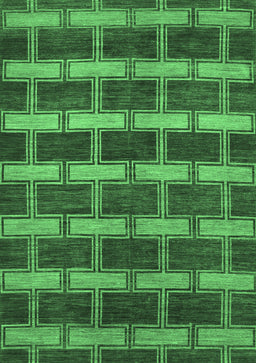 Abstract Emerald Green Contemporary Rug, con381emgrn