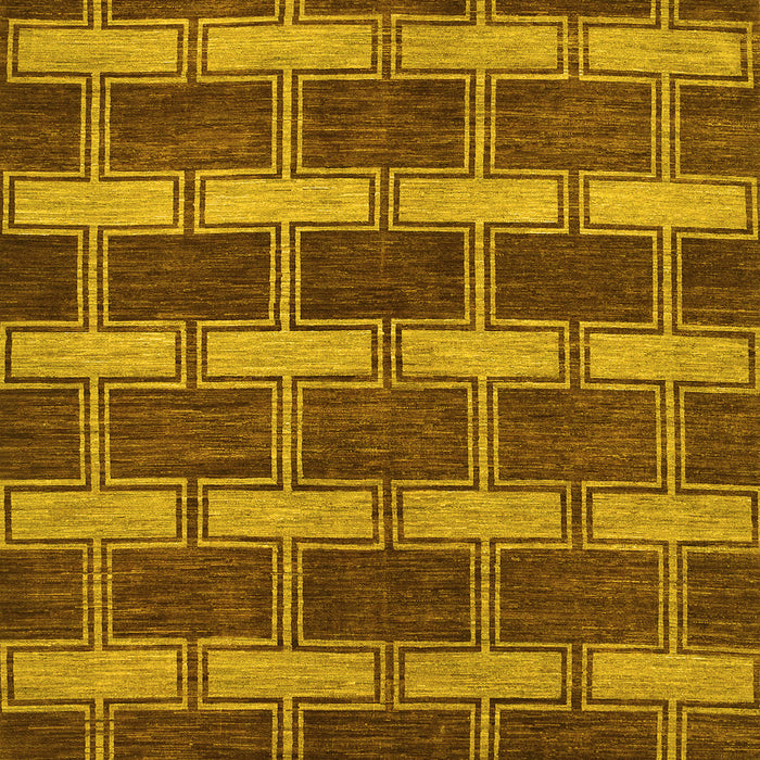 Abstract Yellow Contemporary Rug, con381yw