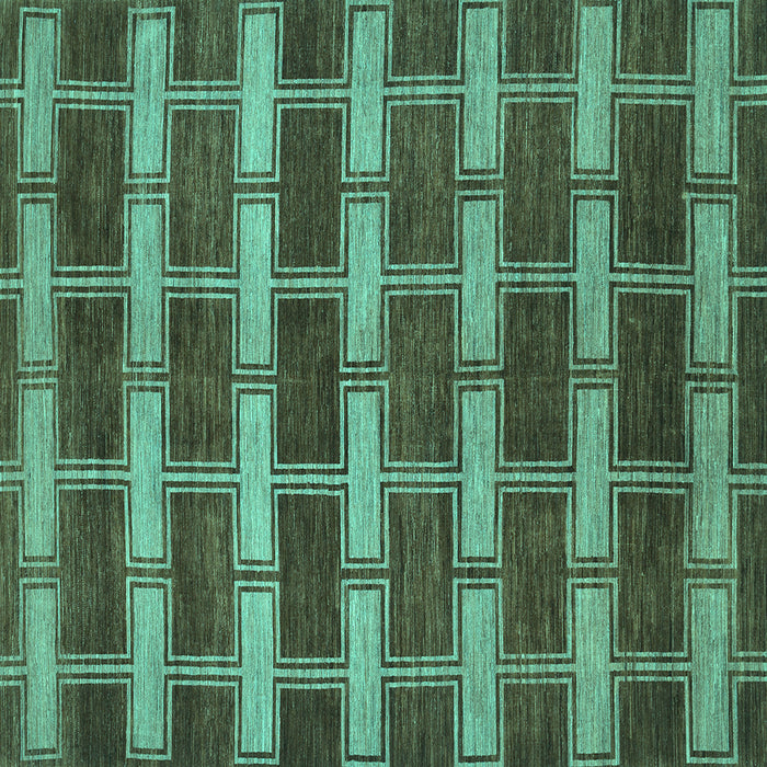 Square Machine Washable Abstract Turquoise Contemporary Area Rugs, wshcon381turq