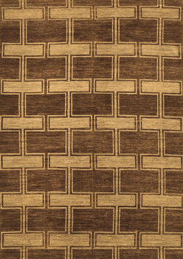 Abstract Brown Contemporary Rug, con381brn