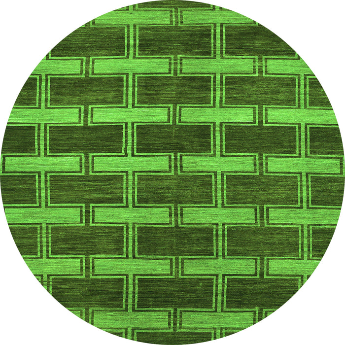 Machine Washable Abstract Green Contemporary Area Rugs, wshcon381grn
