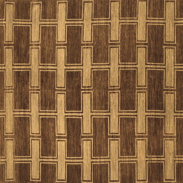 Square Abstract Brown Contemporary Rug, con381brn