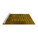 Sideview of Machine Washable Abstract Yellow Contemporary Rug, wshcon382yw