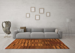 Machine Washable Abstract Orange Contemporary Area Rugs in a Living Room, wshcon382org