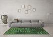 Machine Washable Abstract Turquoise Contemporary Area Rugs in a Living Room,, wshcon382turq