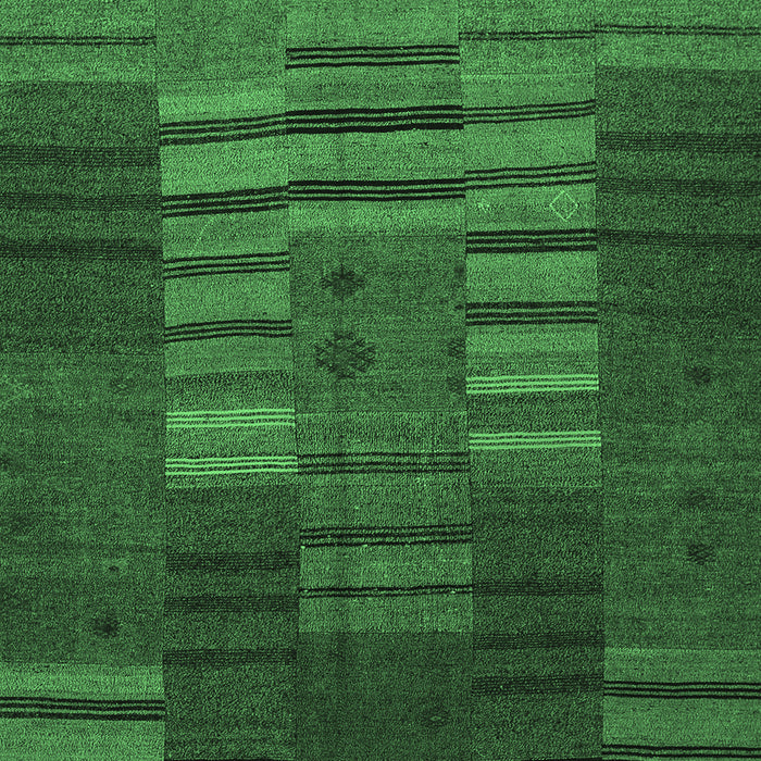 Machine Washable Abstract Emerald Green Contemporary Area Rugs, wshcon382emgrn