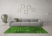 Machine Washable Abstract Green Contemporary Area Rugs in a Living Room,, wshcon382grn