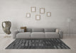 Machine Washable Abstract Gray Contemporary Rug in a Living Room,, wshcon382gry