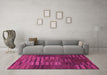 Machine Washable Abstract Pink Contemporary Rug in a Living Room, wshcon382pnk