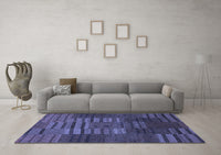 Machine Washable Abstract Blue Contemporary Rug, wshcon382blu