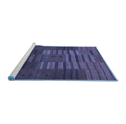 Sideview of Machine Washable Abstract Blue Contemporary Rug, wshcon382blu