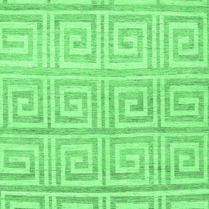 Machine Washable Abstract Emerald Green Contemporary Area Rugs, wshcon383emgrn