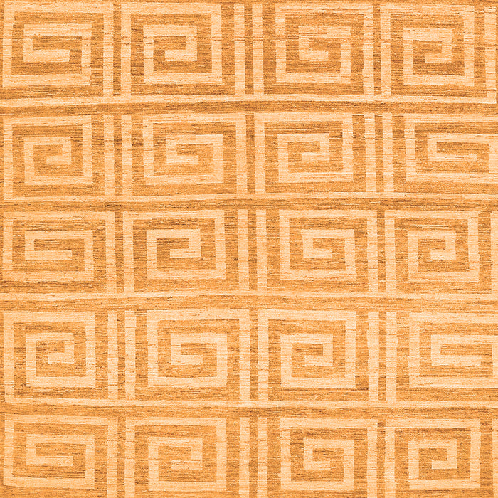 Round Machine Washable Abstract Orange Contemporary Area Rugs, wshcon383org