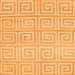 Round Machine Washable Abstract Orange Contemporary Area Rugs, wshcon383org