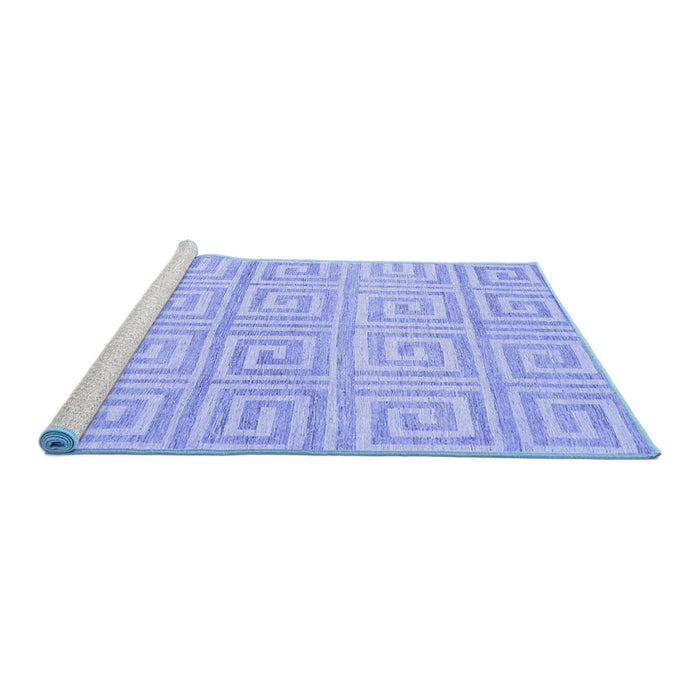 Sideview of Machine Washable Abstract Blue Contemporary Rug, wshcon383blu